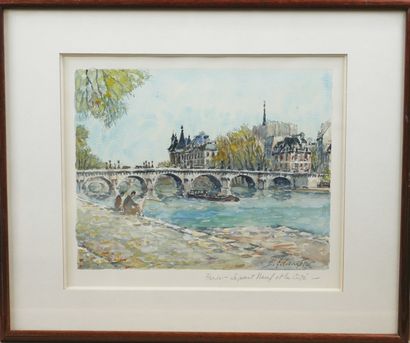 null Pogo CAMBIER. 

Set of 2 drawings: Honfleur La Lieutenance and Le Pont Neuf....