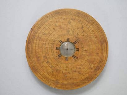 null CHINE XXè siècle Boussole géomantique (mesure de feng shui) en bois.

Diam :...