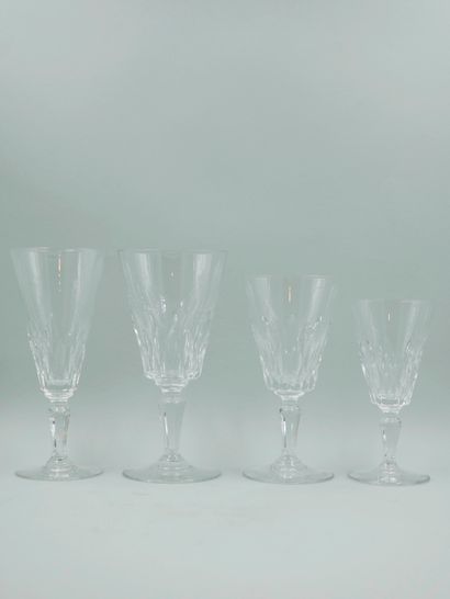 null 
BACCARAT. Part of service of glasses out of cut crystal including 12 flutes...