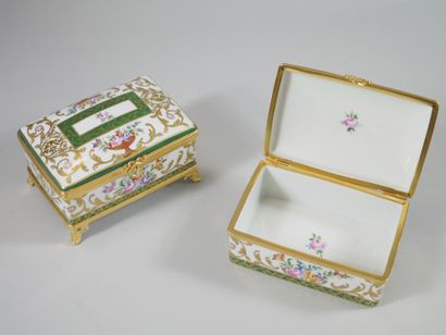 null Camille LE TALLEC (1906-1991) in Paris 

Two covered white porcelain boxes with...