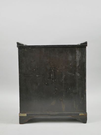 null CHINA.

A small painted wood cabinet with drawers, decorated with birds and...