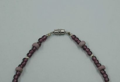 null Two faceted amethyst beads necklaces.