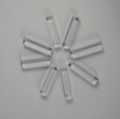 null Set of eight crystal knife holders.