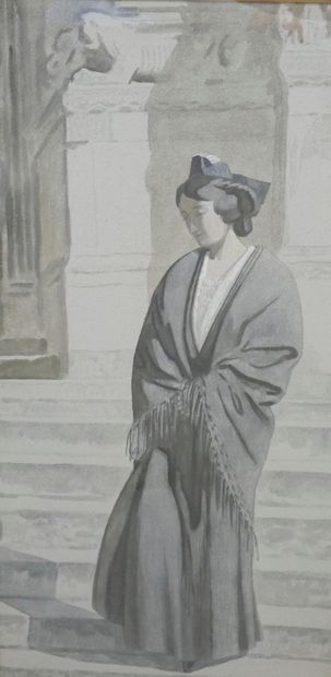 null Léo LELÉE (1872-1947)

Portrait d'une arlésienne devant les marches du cloître...