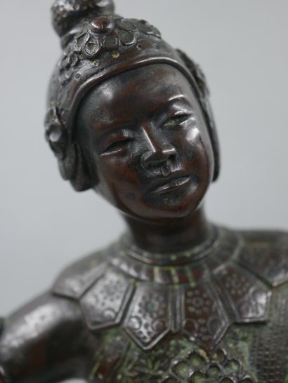 null THAILAND 20th century. 

Dancer. 

Proof in bronze with brown patina. 

Height:...