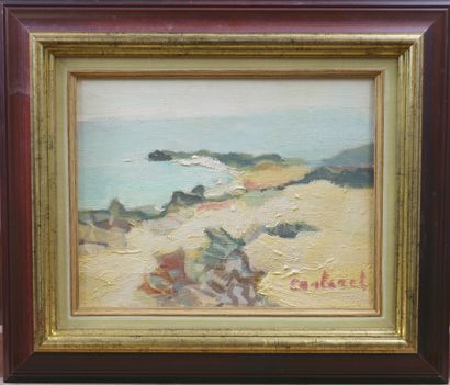 null French school 20th century, CARTERET (?). 

Corsican countryside. 

Oil on canvas,...