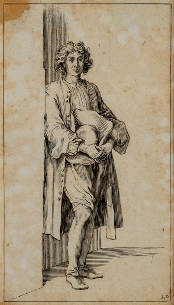null Paire de gravures d’après Sébastien LECLERC (1676-1763). Deux personnages.