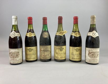 null Lot of 6 bottles including :

 - 3 bottles COTE DE NUIT VILLAGE 1980 - Level...