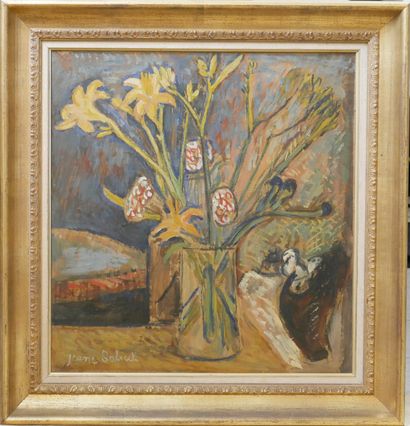 null Jeane SALICETI (Tarbes, 1883-1959)

Vase de fleurs.

Huile sur toile signée...