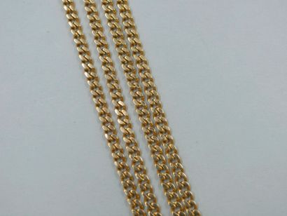 Chain with curb chain in 18k yellow gold....
