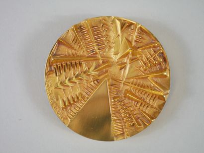 Arnaldo POMODORO (1926) 
Médaille circulaire...