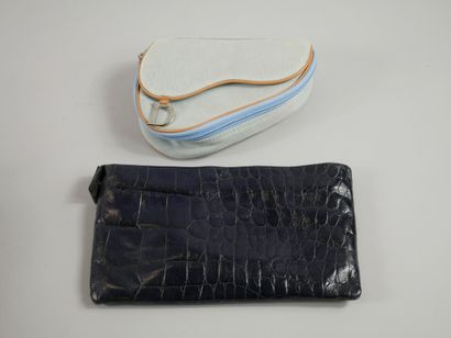 null Lot: DIOR and Francesco BIASIA. Clutches, one in blue fabric, the other in midnight...