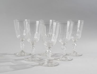 null Six glass wine glasses. 

As is.