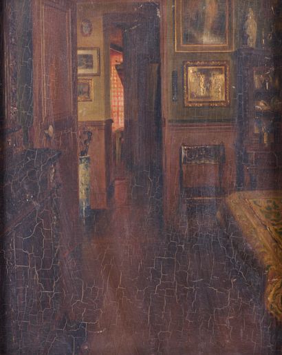 null Ywan CERF (1883-1963)

Interior with a china cabinet 

Oil on panel. 

Signed...