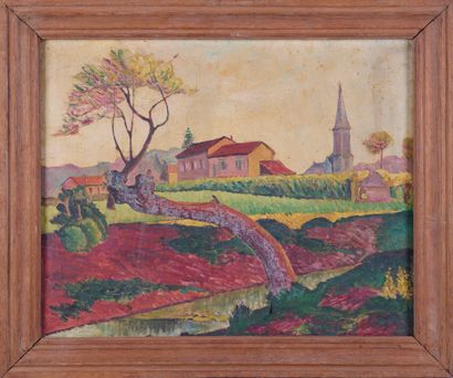 null Attributed to Ywan CERF (1883-1963)

Landscape with a bell tower

Oil on canvas....