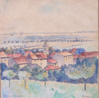 null G. EYMARD (XXth)

View of a village. 

Watercolor on paper signed lower right,...