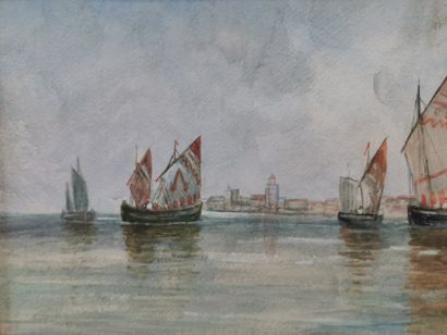 null Thomas Bush HARDY (1842-1897). 

Vue de la lagune de Venise. 

Aquarelle. 

Dans...