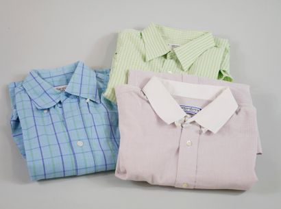 null YVES SAINT-LAURENT. Lot de 3 chemises pour homme, en coton. 

Taille 43 (chemise...