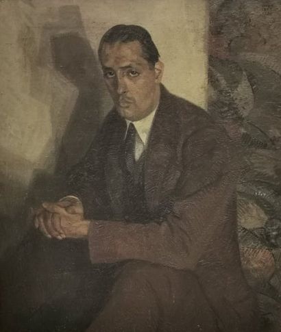 Ywan CERF (1883-1963) 
Man sitting in front...