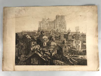 null François MARECHAL (1861-1945) 

The cathedral 

Etching 

Signed lower center....