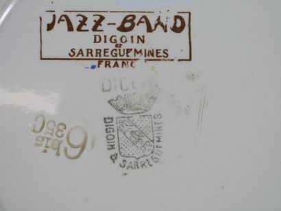 null Six earthenware plates decorated with Jazz players

 Inscribed on the reverse:...