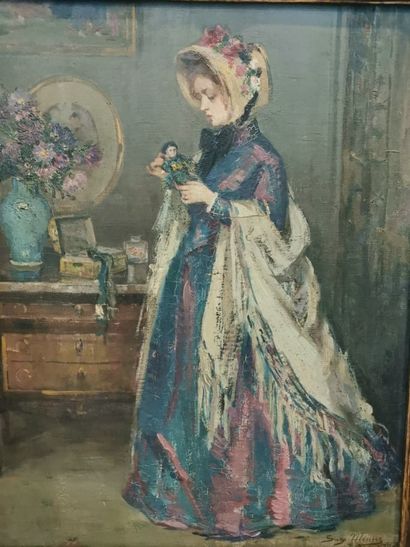null Suzanne MINIER (1884-?)

Jeune fille à la poupée. 

Huile sur toile signée en...