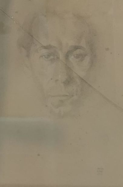 Ywan CERF (1883-1963) 
Portrait d'homme aux...