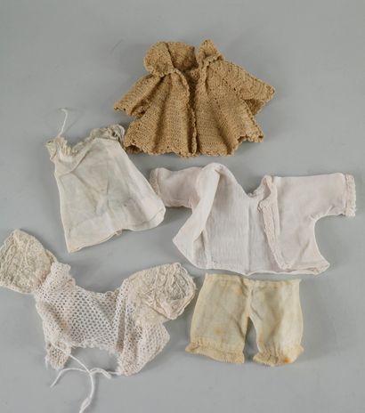 null Lot including: a small set of white cotton stained panti and shirt + white shirt...