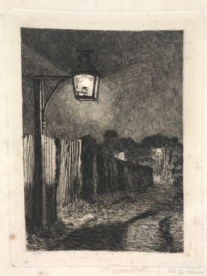 null François MARECHAL (1861-1945) 

The old roads 

Etching 

Signed lower center....