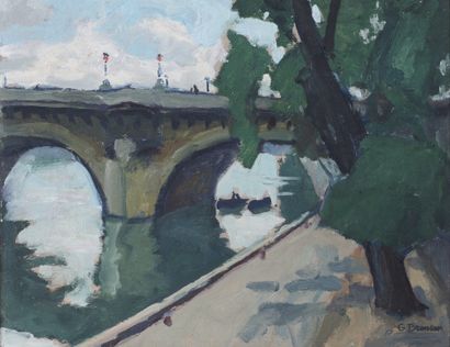 null G. BRENIER (?), XXth century

The Pont-Neuf, 1946

Oil on panel signed lower...