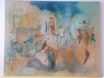 null Philippe DELOISON (20th).

Fair, 1965. 

Oil on canvas. 

80 x 65xm