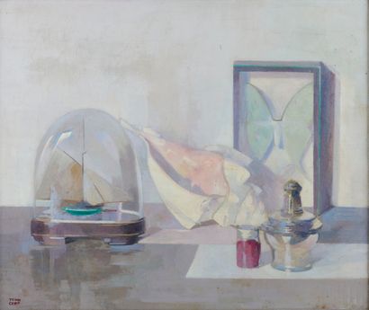 null Ywan CERF (1883-1963))

Still life with shell and model boat

Oil on canvas....