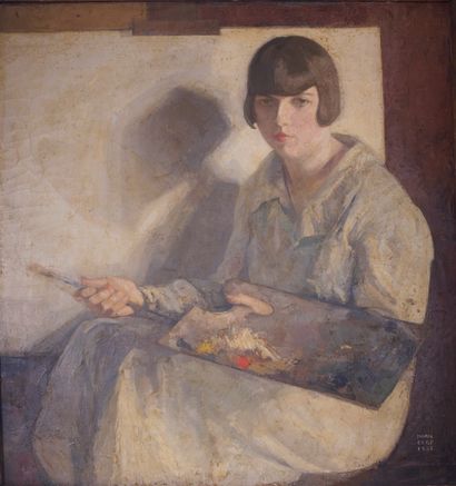 Ywan CERF (1883-1963)

Jeune fille à la palette

Huile...