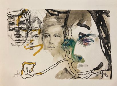 null Raymond MORETTI (1931-2005) 

Rimbaud. 

Lithographie en couleurs, signée. Epreuve...
