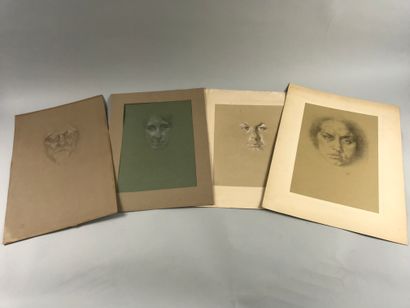null Ywan CERF (1883-1963)

Ensemble de sept portraits

Crayon et rehauts de craie...