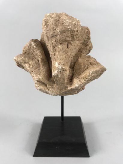 null Limestone ornament with acanthus leaves.

Roman period.

Height : 11cm. 11cm...