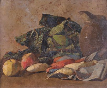 Ywan CERF (1883-1963) 
Still life with vegetables...