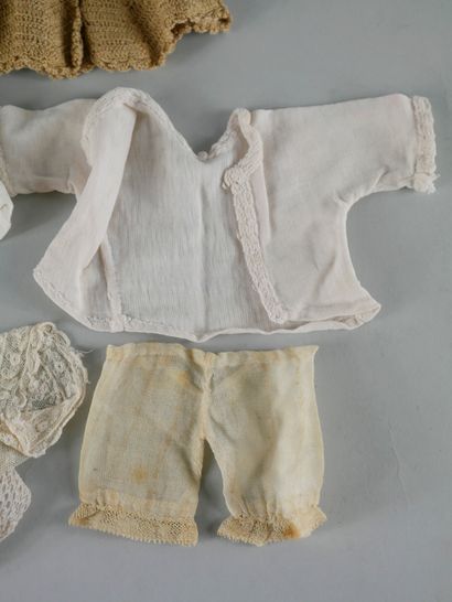 null Lot including: a small set of white cotton stained panti and shirt + white shirt...