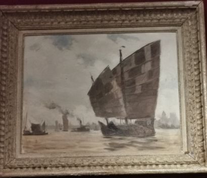 null 
Ecole Française du XIXè. 

Vue d'un port. 

Huile sur toile. 

Dans son cadre...