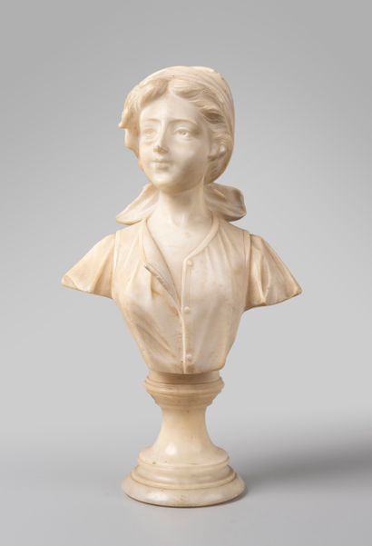 null French school end of the XIXth century

Bust of a woman with a scarf

Marble...