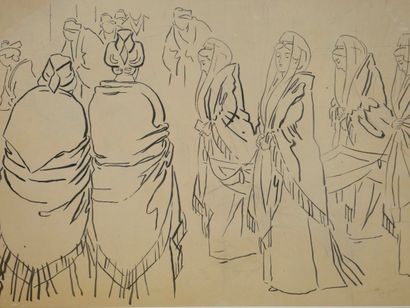 null Léo LELÉE (1872-1947)

Les porteuses de poeles, Goupe d'Arlésiennes

Encre sur...