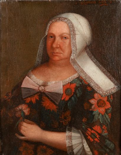 null Dutch school of the 18th century

Portrait of a woman in red dress and lace...