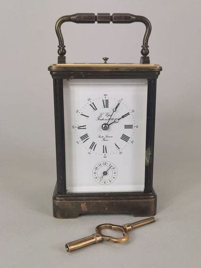 Officer's clock in brass, the dial marked...
