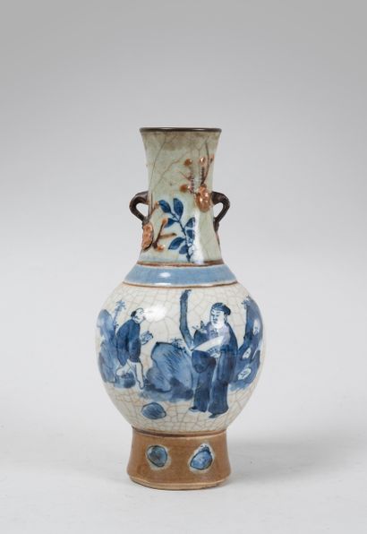CHINA. 

Vase on pedestal in celadon crackled...
