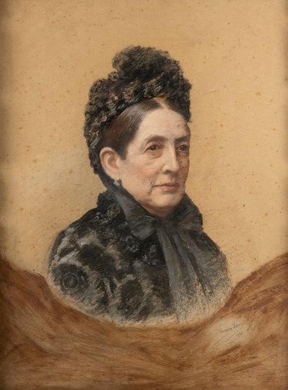 Fanny LEVY (1854 -1927) 
Portrait de femme...