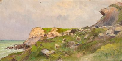 null Maurice DAINVILLE (1856-1943)

Chèvres en bord de mer

Huile sur toile, signée...