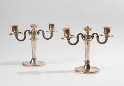 null CHRISTOFLE, GALLIA Collection

Pair of candlesticks with two arms of light with...