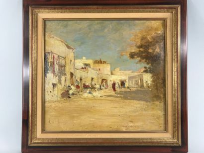 null Louis APPIAN (1862-1896) 

Oriental street scene 

Oil on canvas, signed lower...