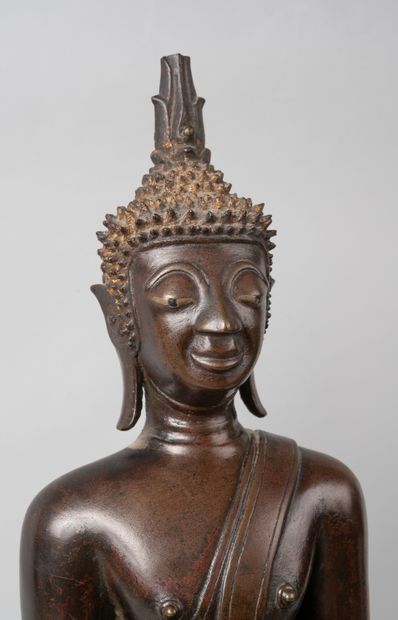 null LAOS, 19th century.

Buddha seated in the position of taking the earth as a...
