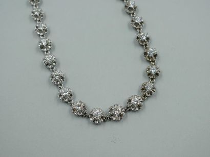 River necklace in 18k white gold with approximately...